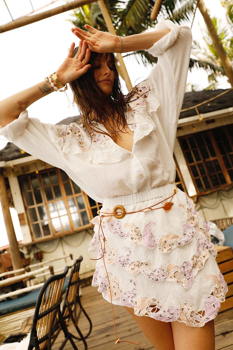 Come Softly to Me Cotton Mini Skirt