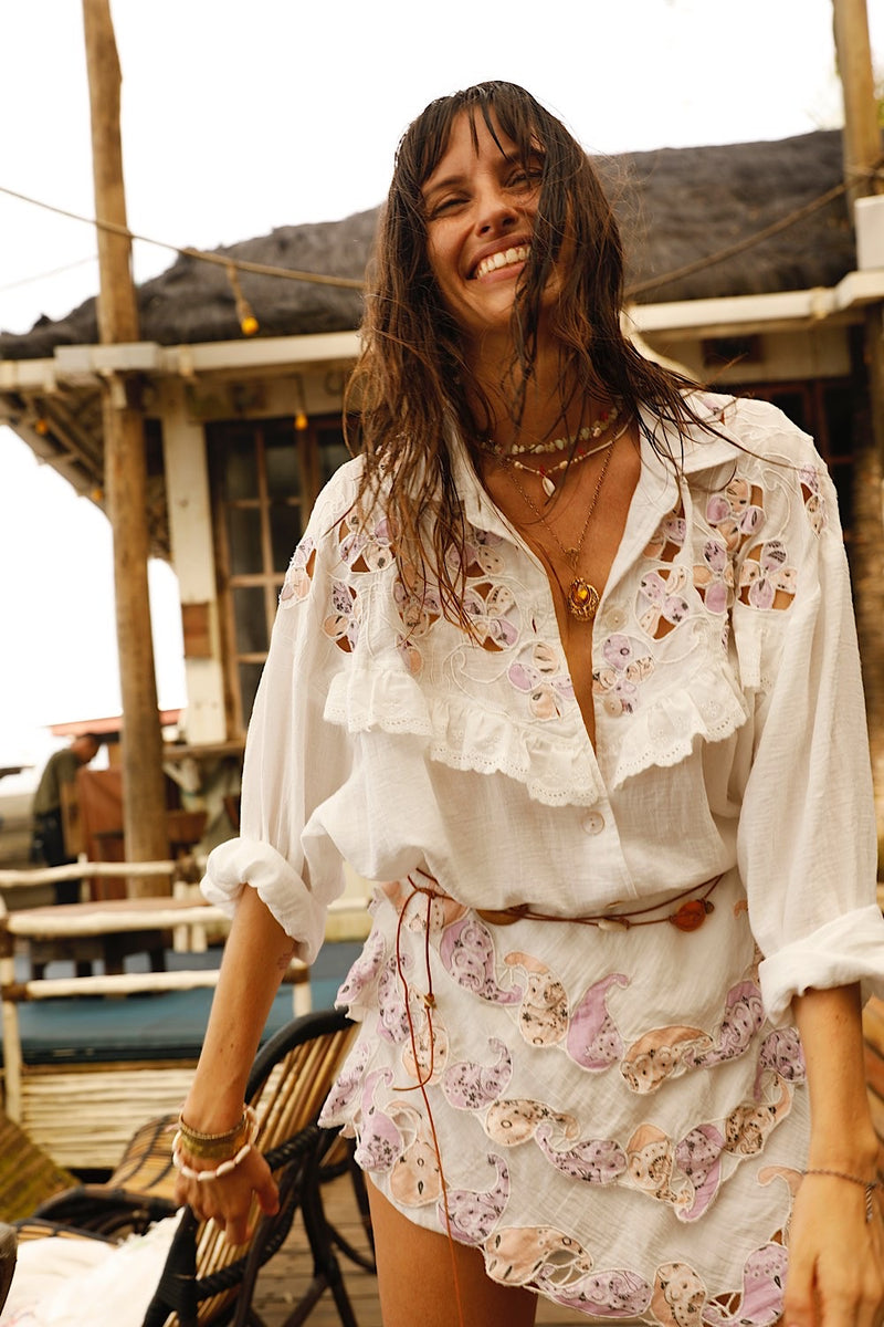 Come Softly to Me Cotton Mini Skirt