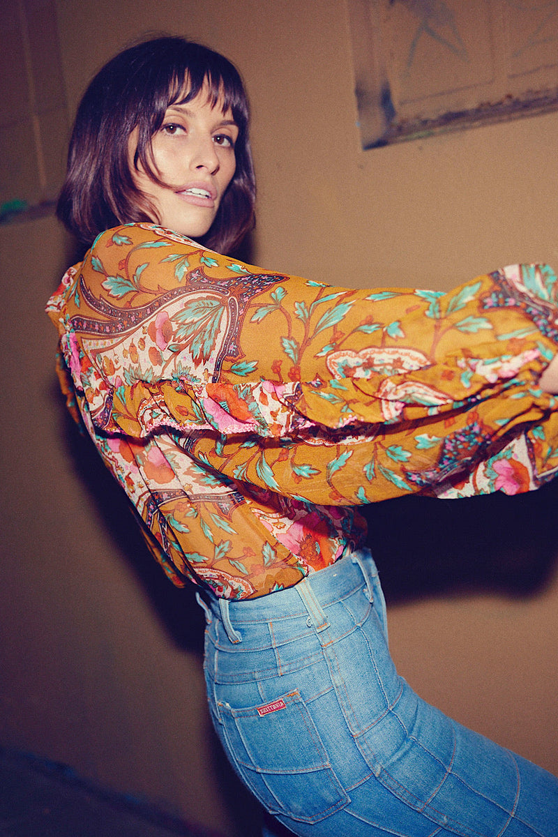 A New Day For Love Silk Blouse - gypsy paisley - Chasing Unicorns