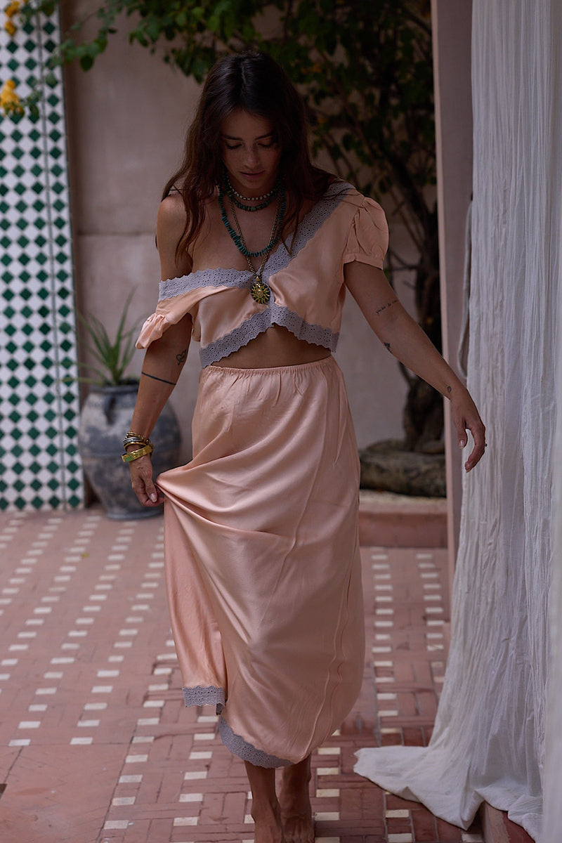 Ain’t No Sunshine Silk Satin + Lace Slip Set - Chasing Unicorns