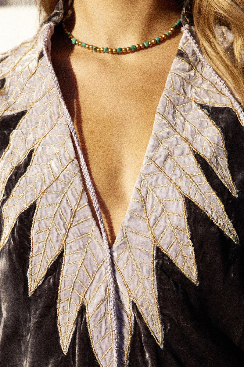 Aquarius Velvet Tunic Dress - Ebony - Chasing Unicorns