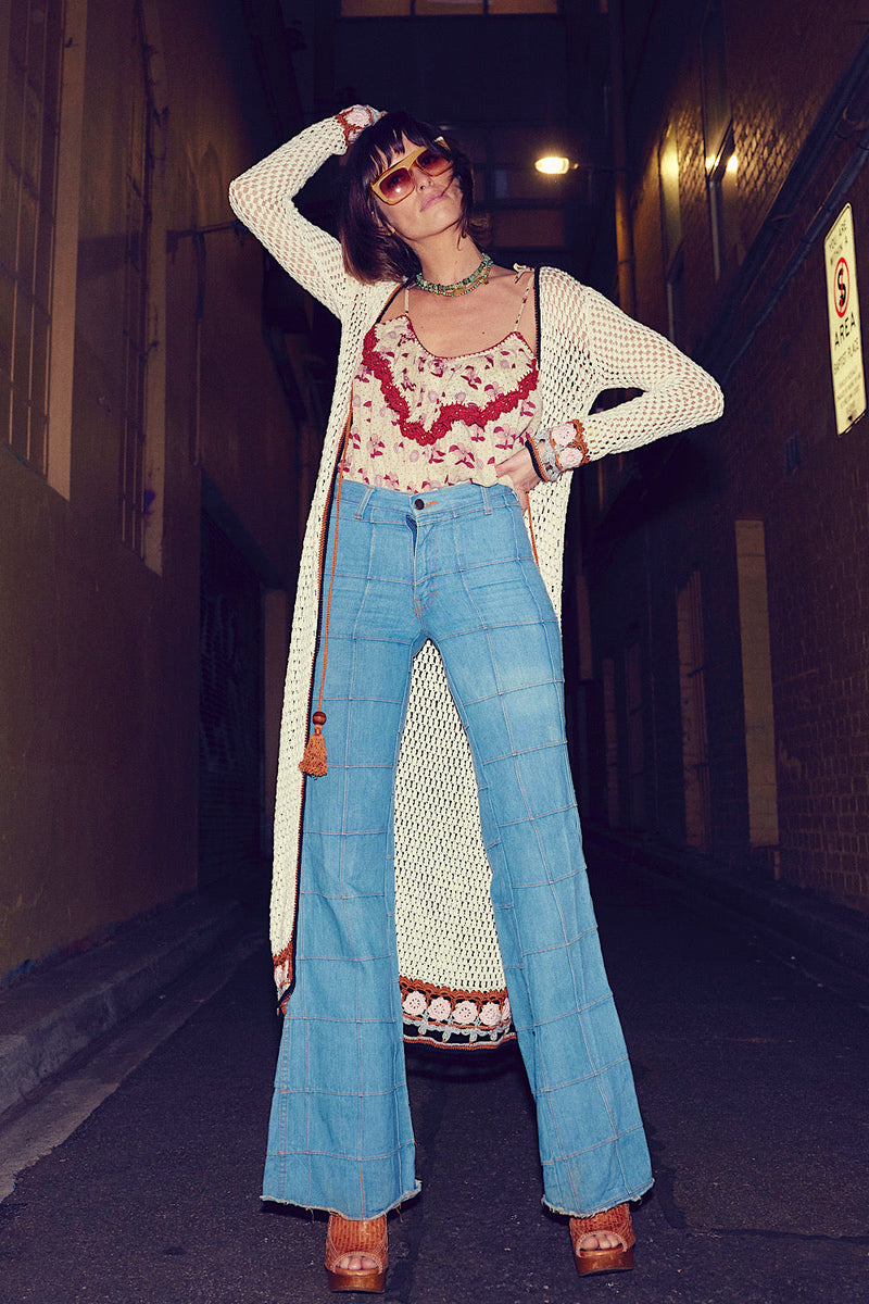 As Long As I Can See The Light Hand Crochet Duster Coat - Chasing Unicorns