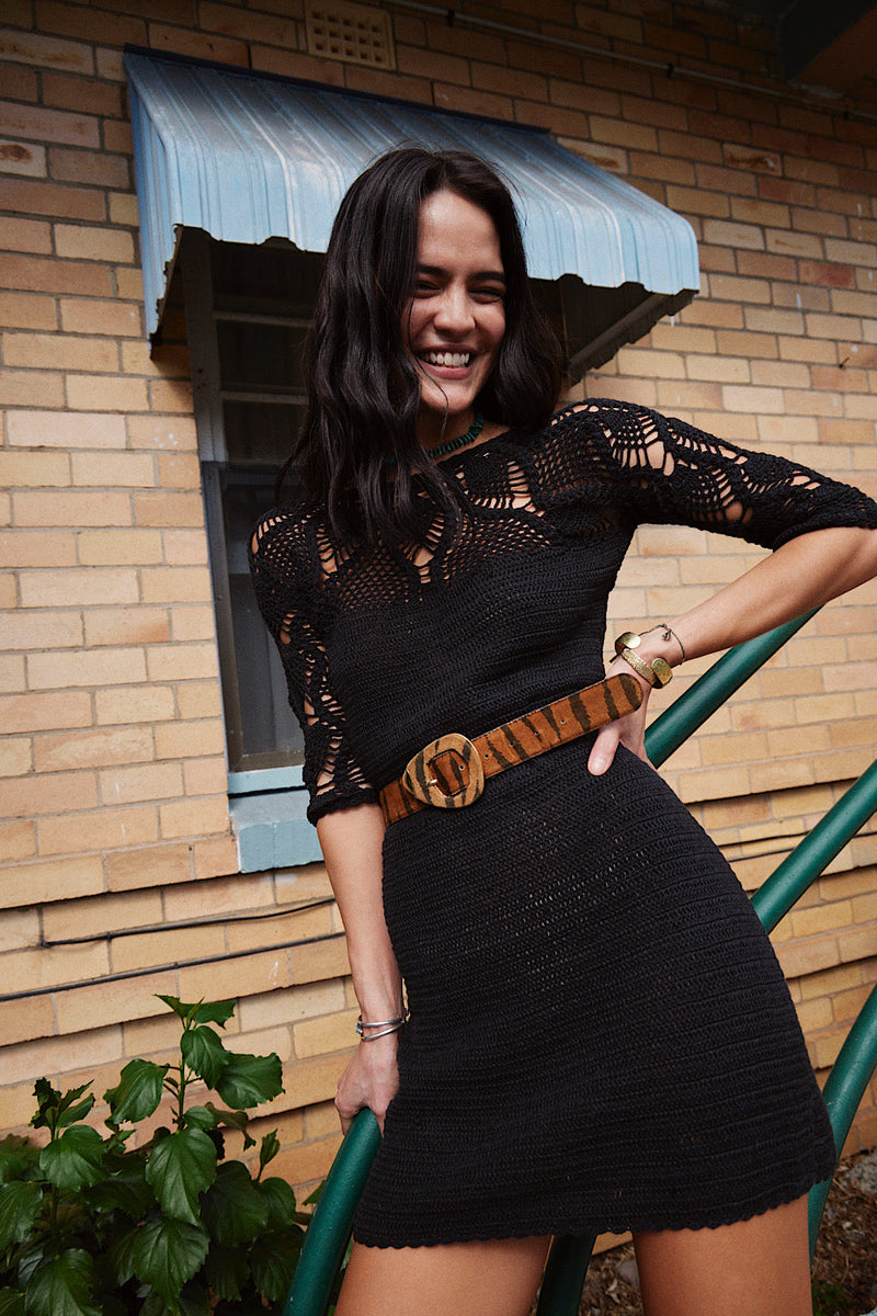 Been Here Before Crochet Mini Dress - Black - Chasing Unicorns