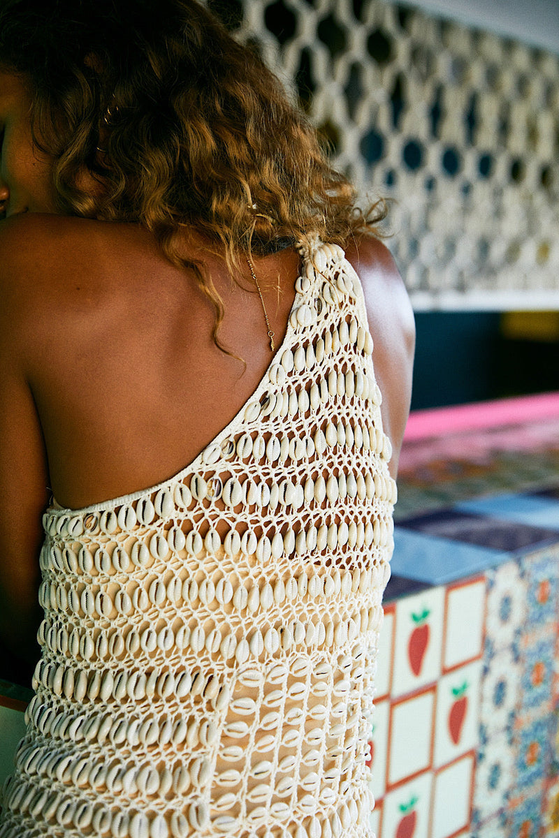Beyond The Sea Cowrie Shell Mini Dress - Chasing Unicorns