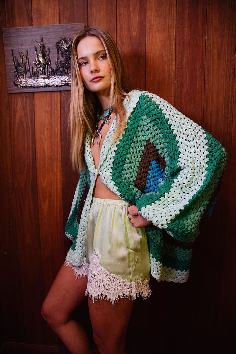 Colorado Girl Short Crochet Coat - Chasing Unicorns