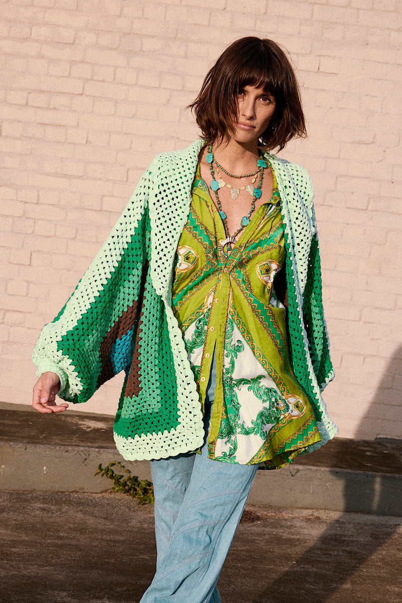 Colorado Girl Short Crochet Coat - Chasing Unicorns