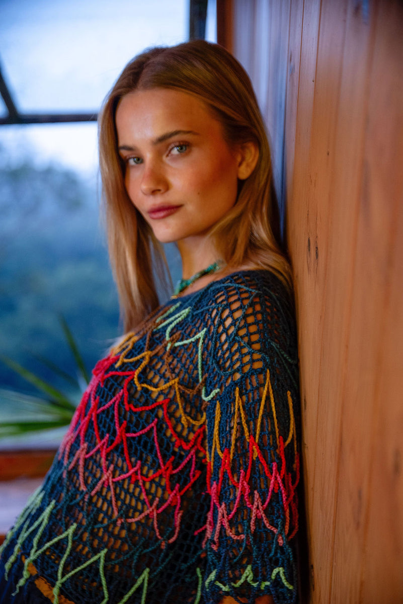 Colour My World Crochet Macrame Top - crochet top