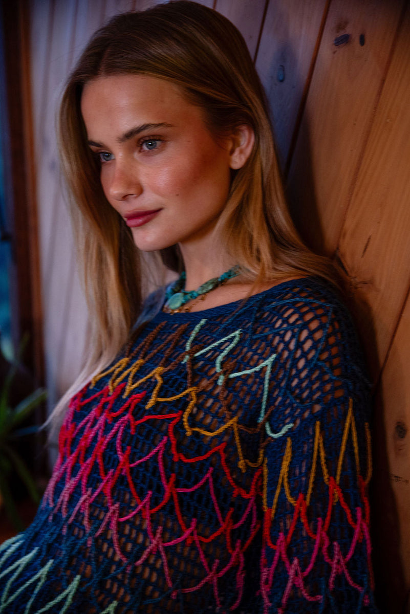 Colour My World Crochet Macrame Top - crochet top