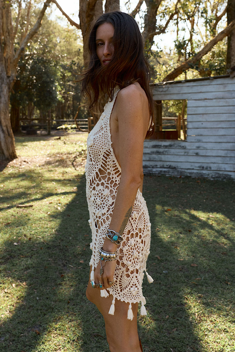 Come Away With Me Crochet Mini Dress - Chasing Unicorns