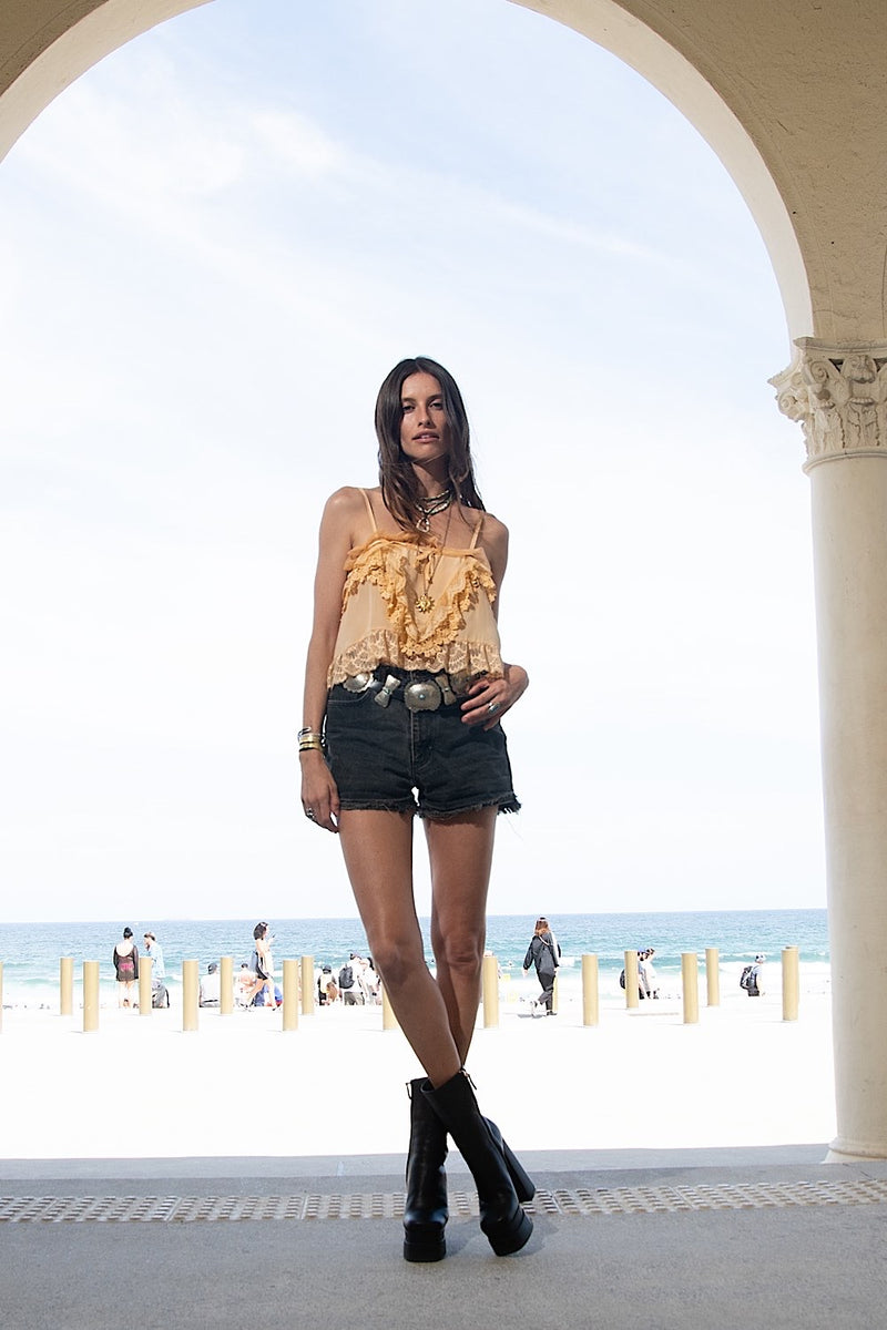 Come Down Easy Silk + Lace Cami - Chasing Unicorns