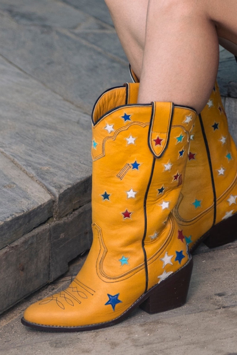 Cosmic Cowgirl Leather Boots - Chasing Unicorns