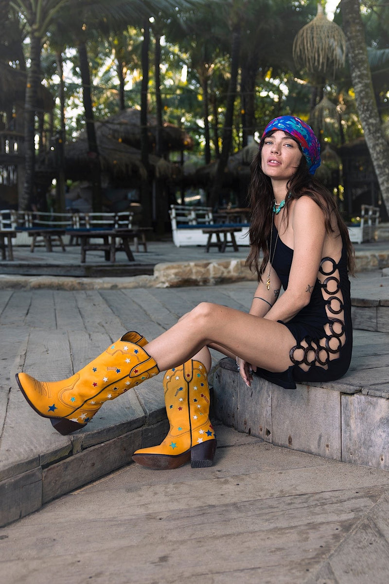 Cosmic Cowgirl Leather Boots - Chasing Unicorns