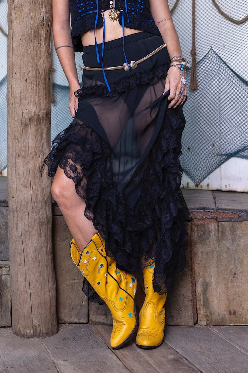 Cosmic Cowgirl Leather Boots - Chasing Unicorns