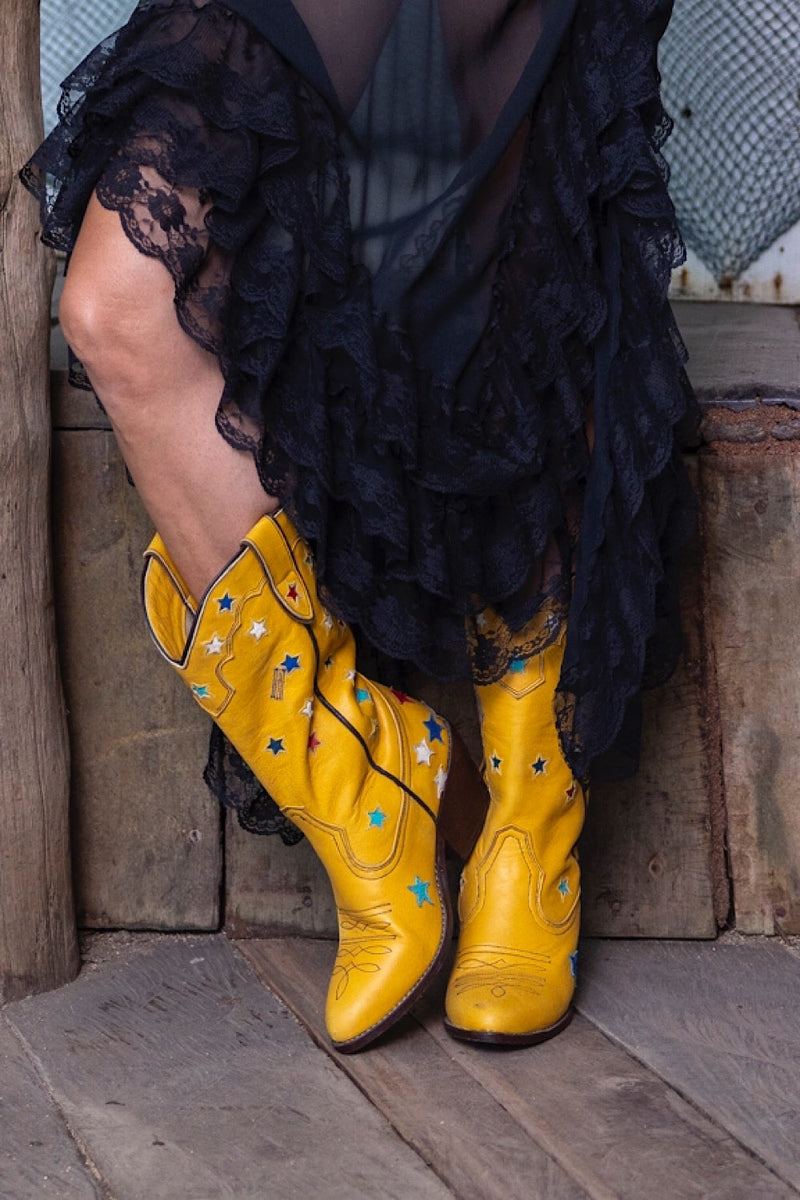 Cosmic Cowgirl Leather Boots - Chasing Unicorns