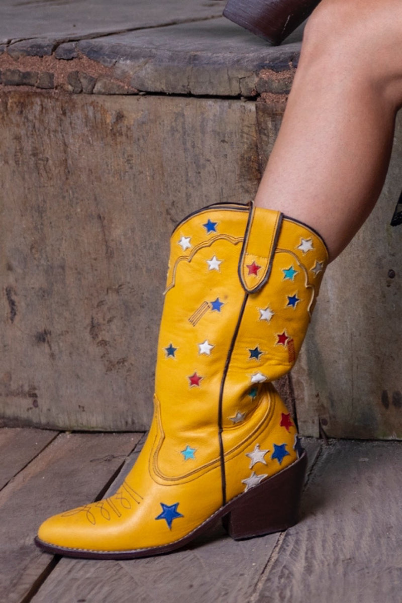 Cosmic Cowgirl Leather Boots - Chasing Unicorns