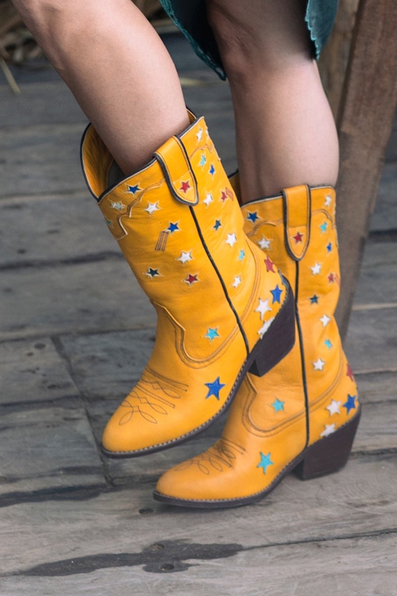 Cosmic Cowgirl Leather Boots - Chasing Unicorns