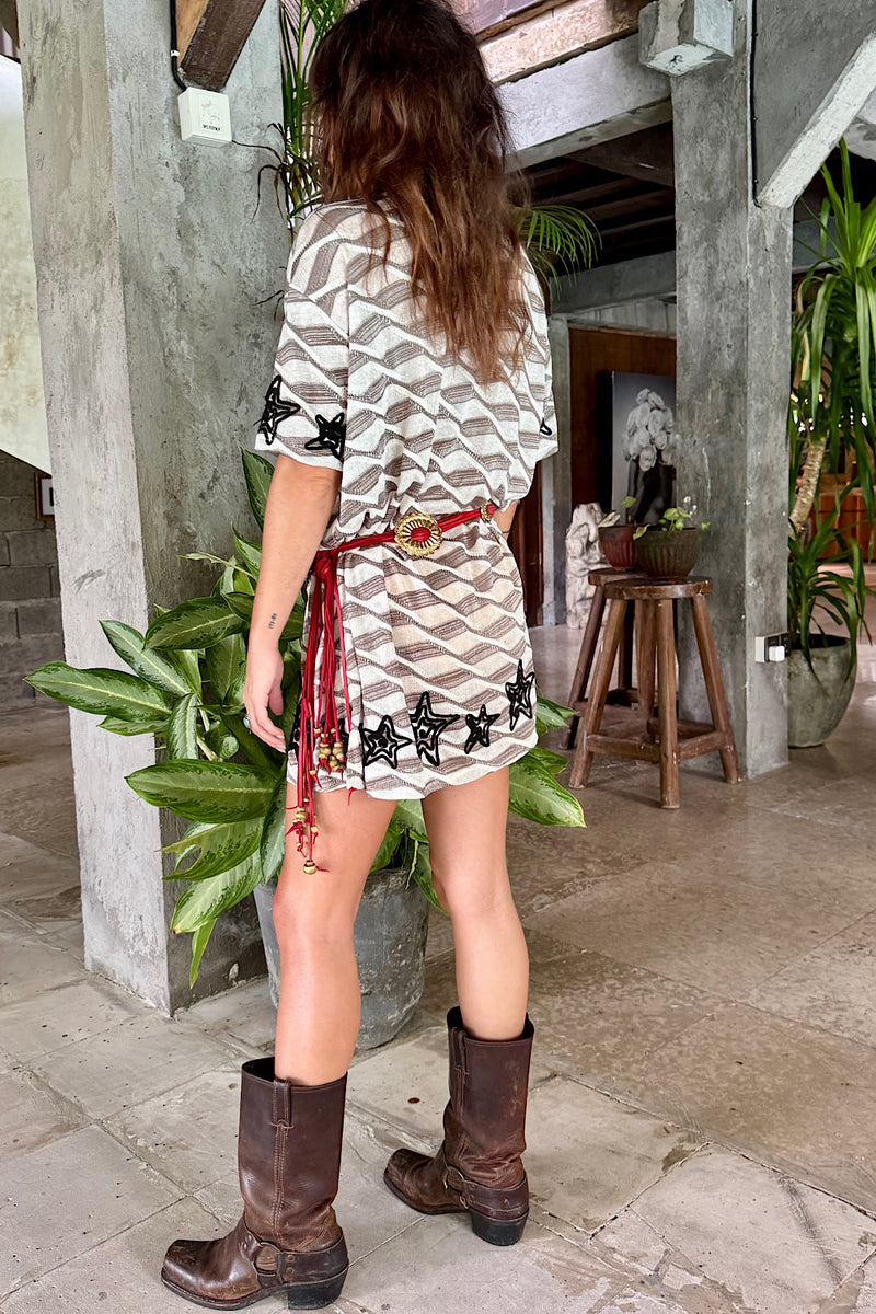 Counting Stars Embroidered Mini Dress - Chasing Unicorns