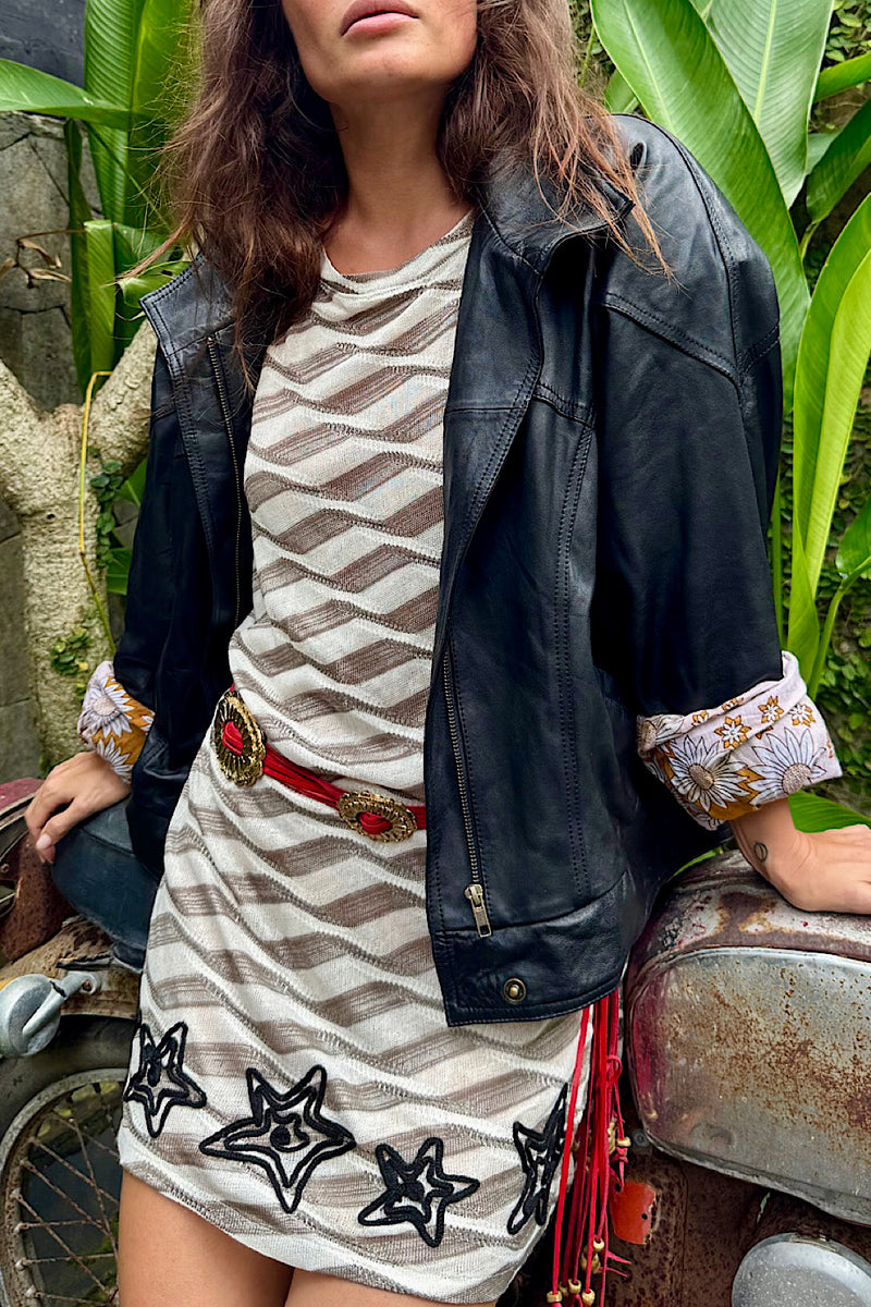 Counting Stars Embroidered Mini Dress - Chasing Unicorns