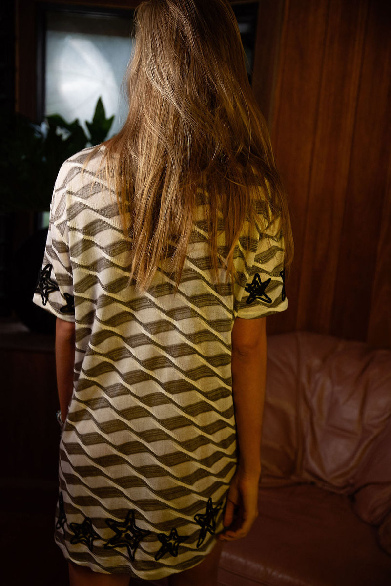 Counting Stars Embroidered Mini Dress - Chasing Unicorns