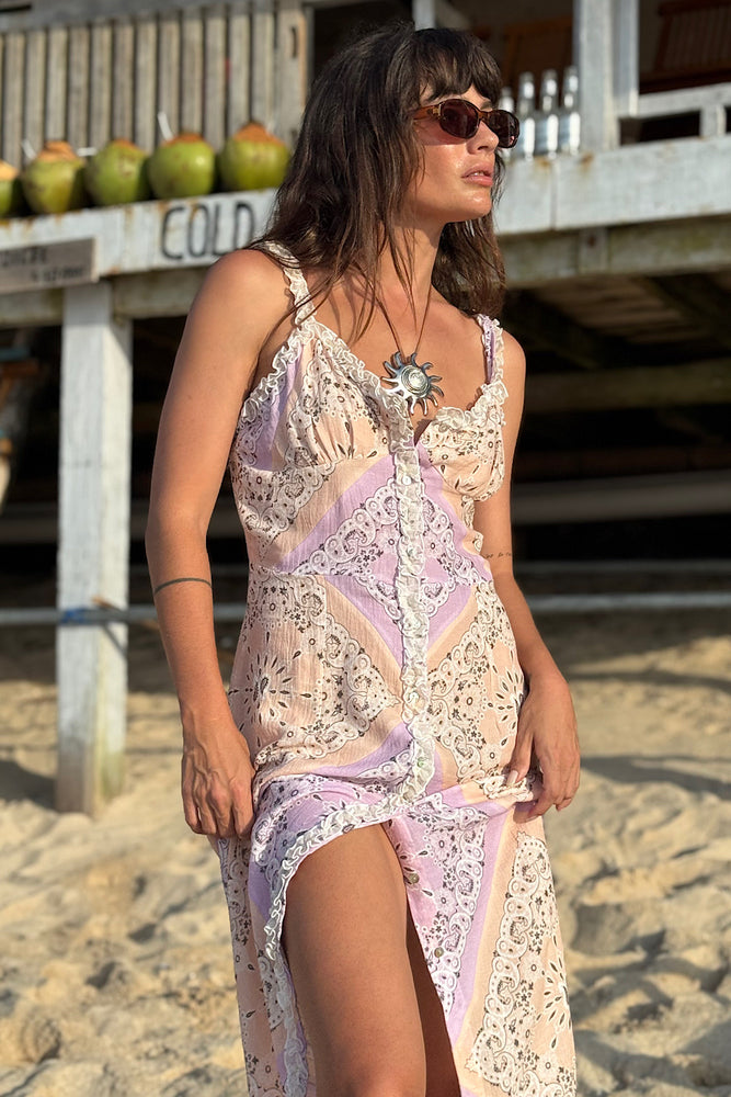 Country Girl Patchwork Bandana Midi Dress