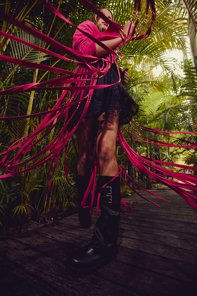 Dancing Barefoot Suede Fringe Jacket - Fuchsia - Chasing Unicorns