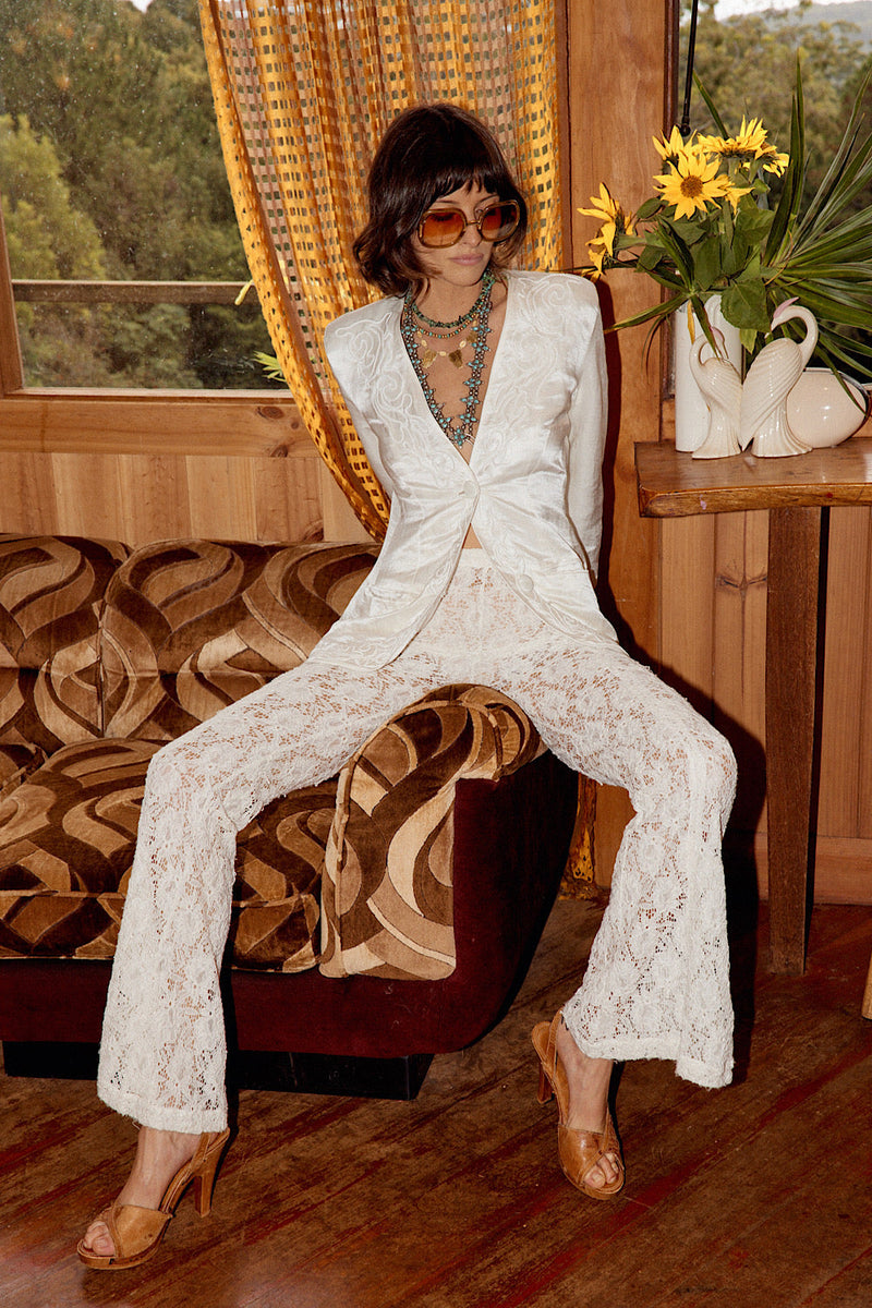 Dancing Days Cord Embroidered Lace Flares - Chasing Unicorns