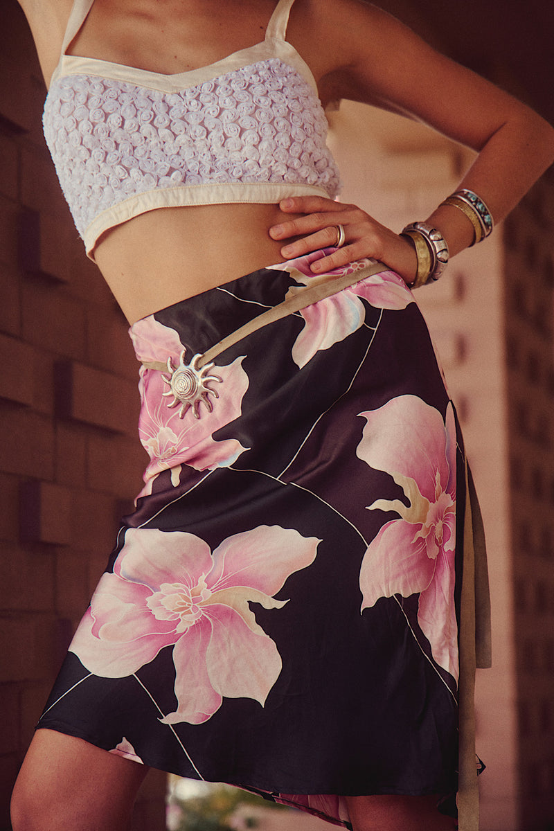 Desert Rose Hand Painted Silk Strapless Mini Dress - Chasing Unicorns