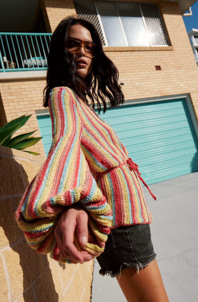 Diamonds + Rust Hand Crochet Jumper - Chasing Unicorns