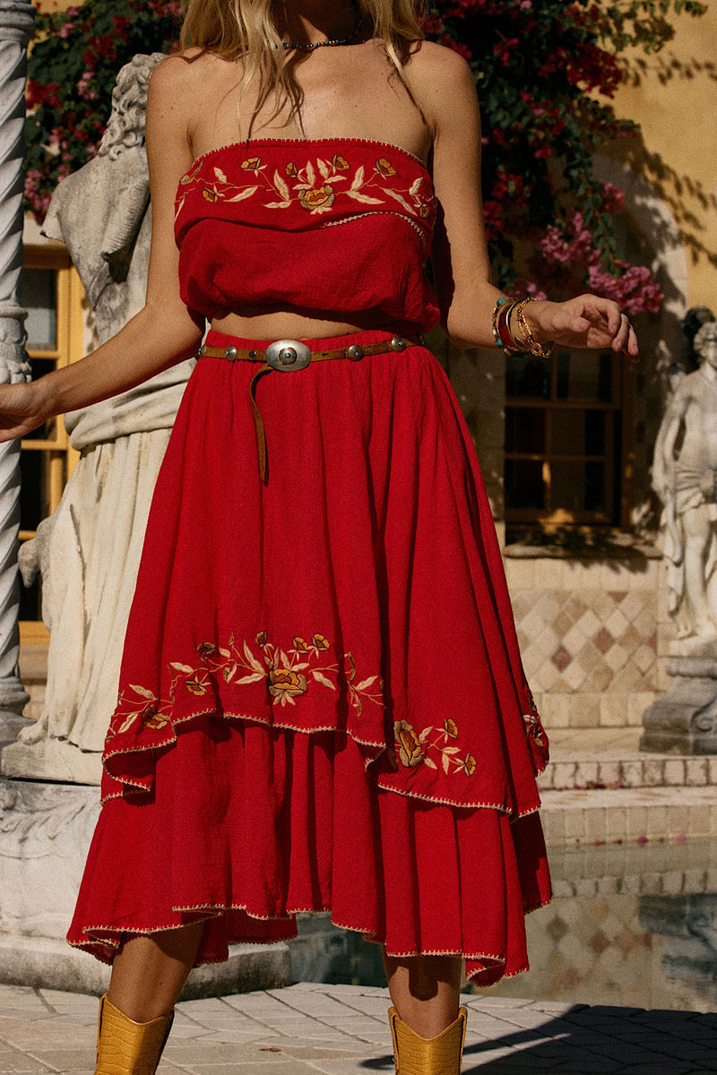 Everybody Knows Embroidered Ruffle Set - Chasing Unicorns