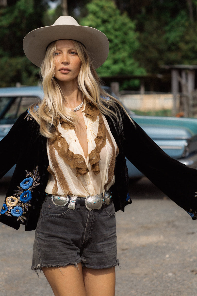 Fly Like An Eagle Silk Chiffon Blouse - Palomino - Chasing Unicorns