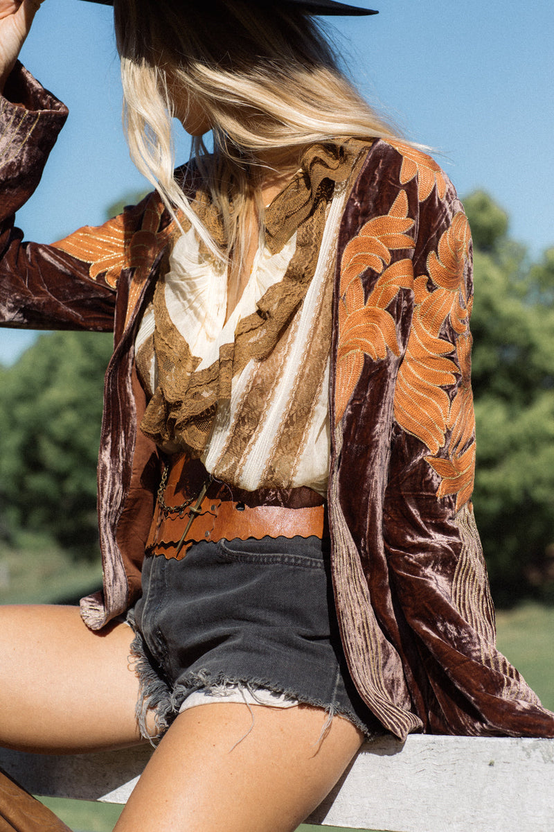 Fly Like An Eagle Silk Chiffon Blouse - Palomino - Chasing Unicorns