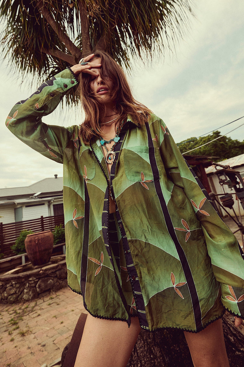 Good Thing Silk Cotton Oversized Shirt - Chasing Unicorns