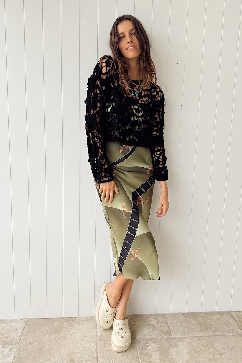 Heartbeat City Crochet Blouse - Black - Chasing Unicorns