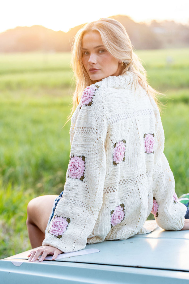 Heartbreaker Crochet Bomber Jacket - Chasing Unicorns