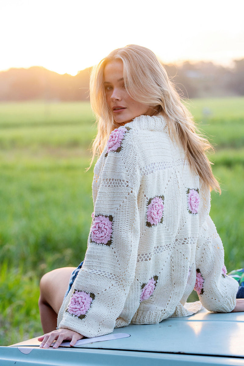 Heartbreaker Crochet Bomber Jacket - Chasing Unicorns