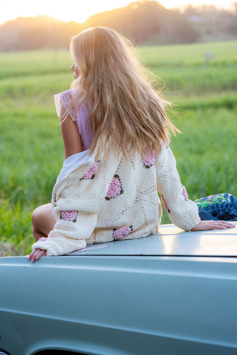 Heartbreaker Crochet Bomber Jacket - Chasing Unicorns