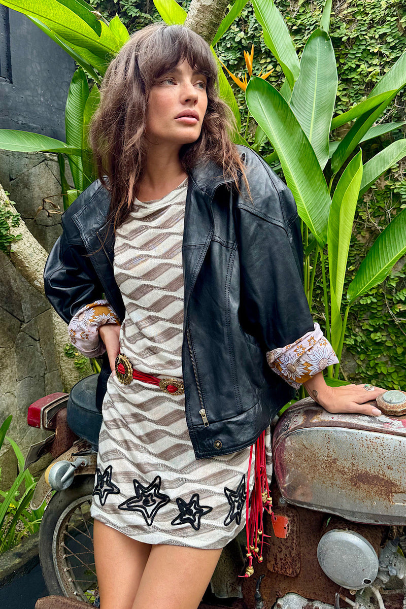 Heaven Sent Leather Bomber Jacket - Chasing Unicorns