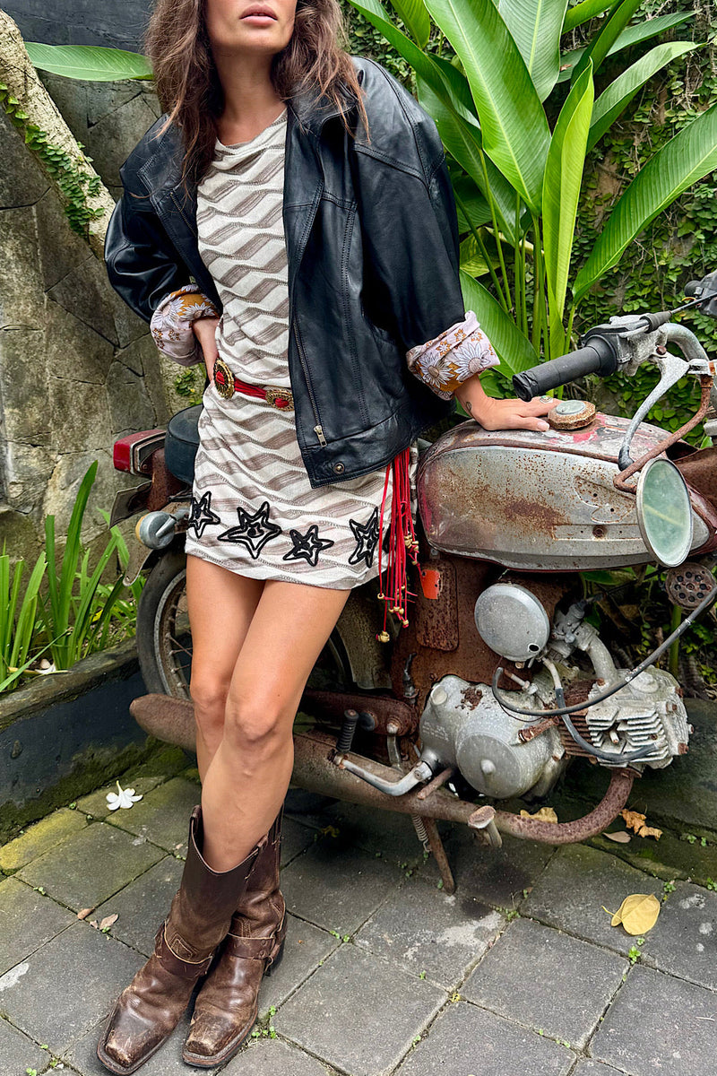 Heaven Sent Leather Bomber Jacket - Chasing Unicorns