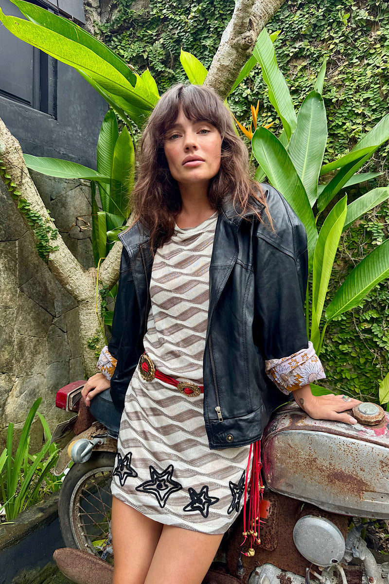 Heaven Sent Leather Bomber Jacket - Chasing Unicorns