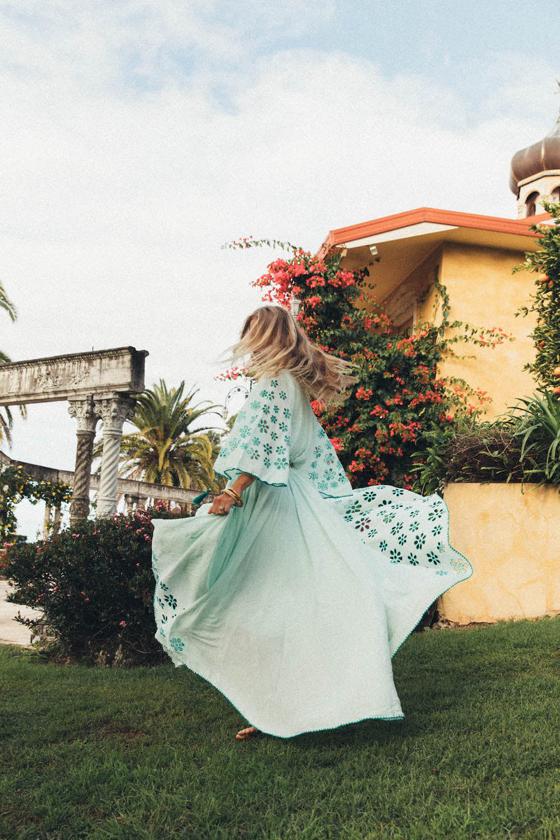 Hotel California Embroidered Caftan Maxi Dress - Chasing Unicorns