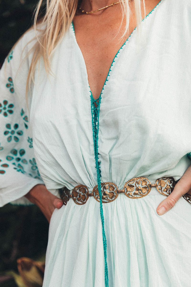 Hotel California Embroidered Caftan Maxi Dress - Chasing Unicorns