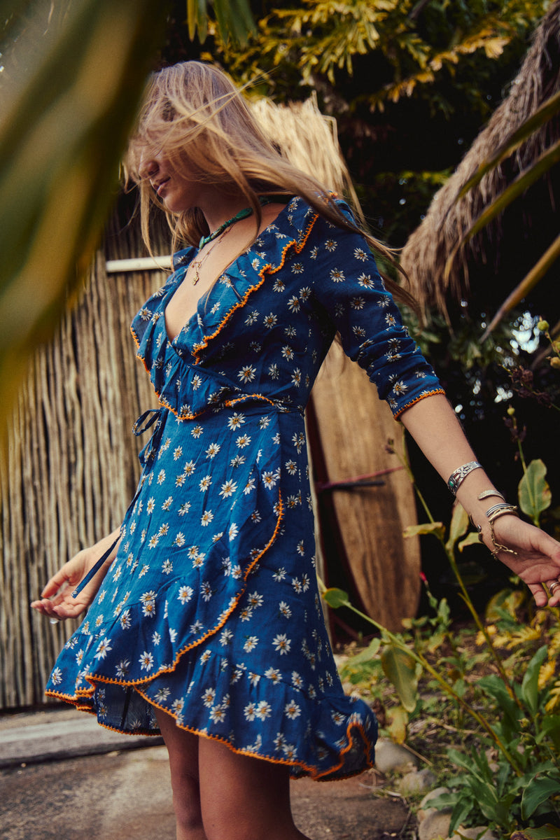 Houses Of The Holy Cotton Mini Dress - Daisy - Chasing Unicorns