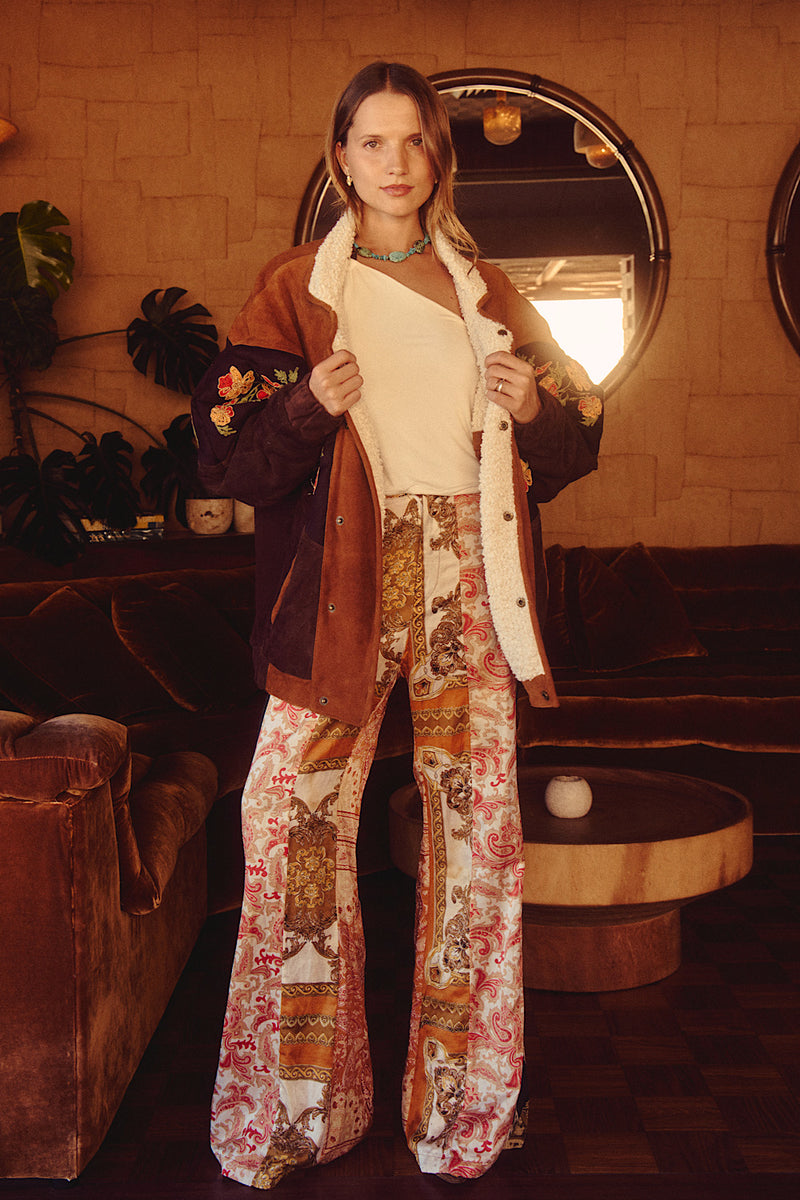 If She Wants A Cowboy Embroidered Suede Jacket - Chasing Unicorns