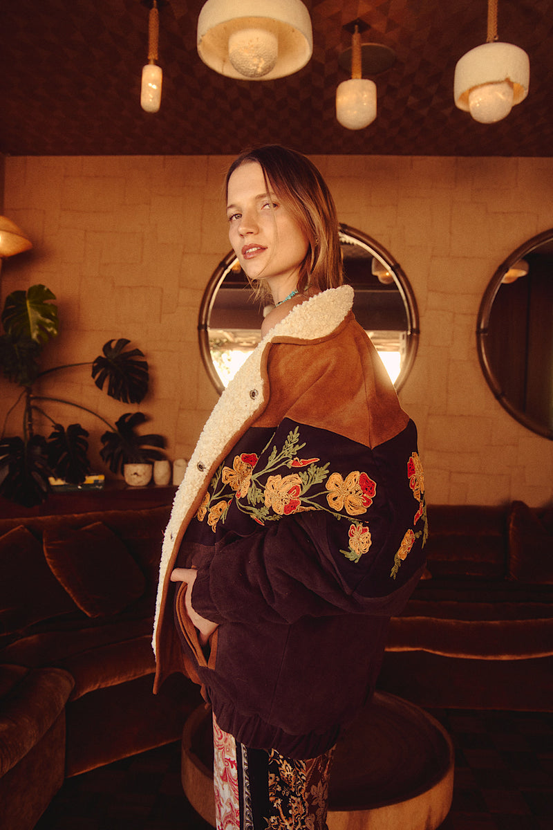 If She Wants A Cowboy Embroidered Suede Jacket - Chasing Unicorns