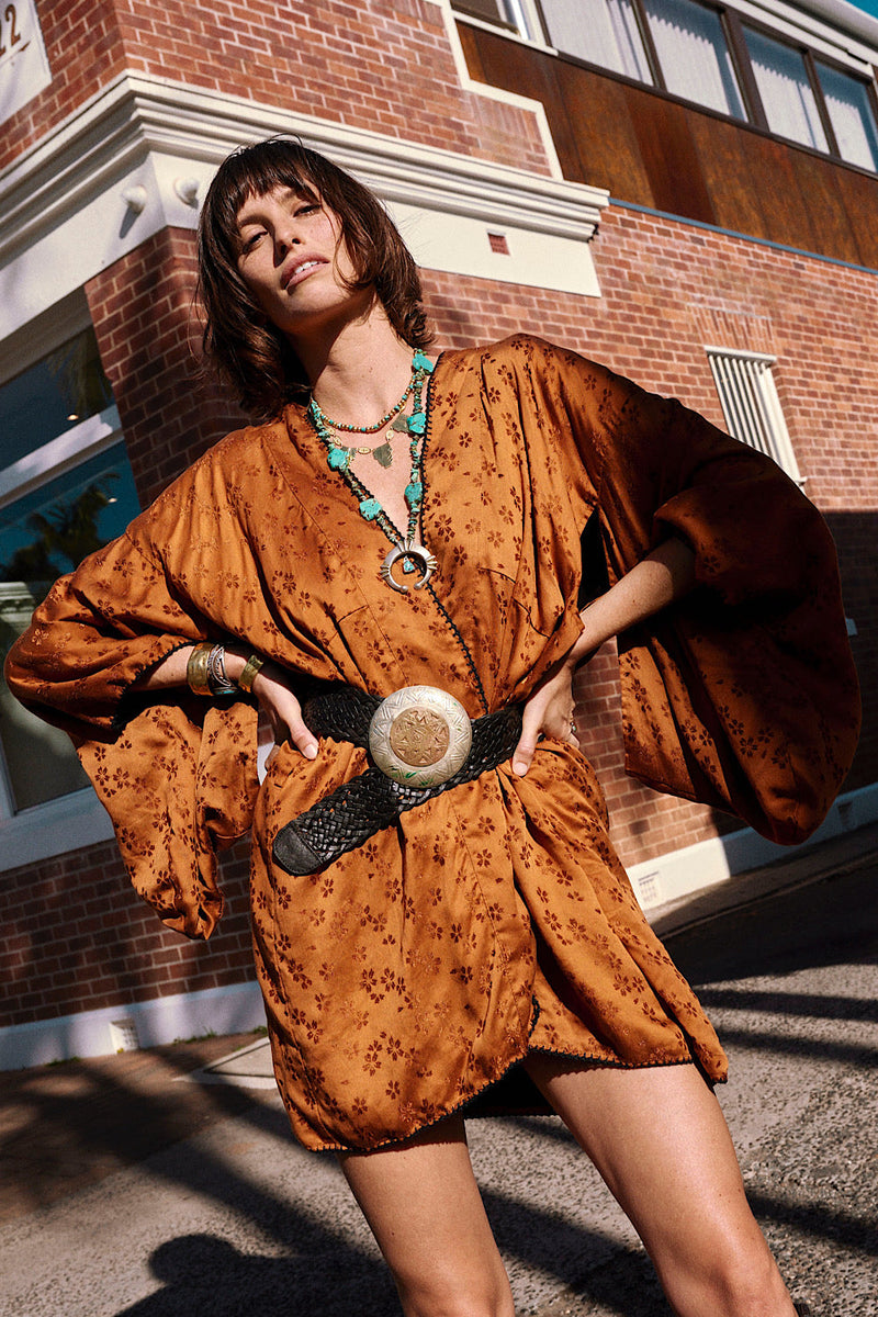 Jungle Fever Silk Jacquard Kimono - Chasing Unicorns