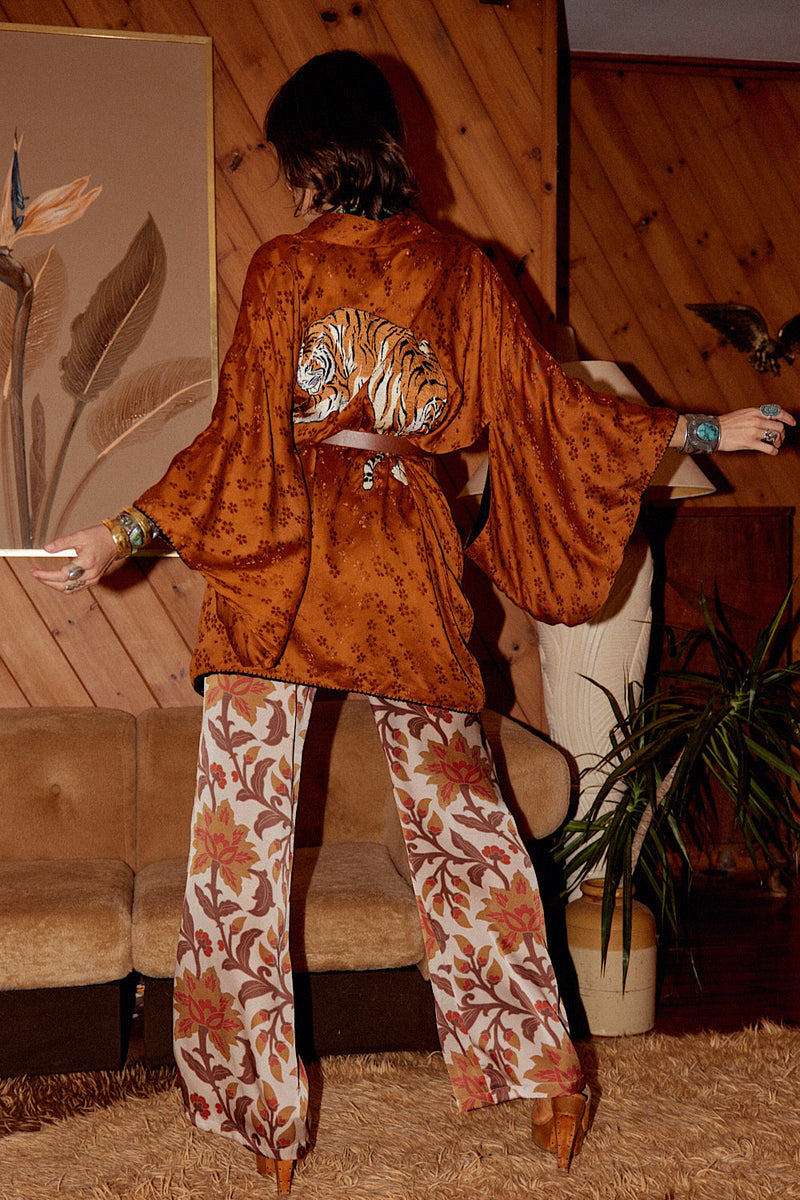 Jungle Fever Silk Jacquard Kimono - Chasing Unicorns