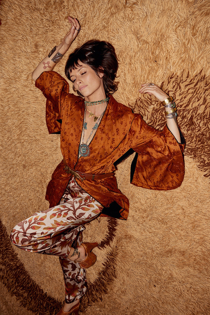 Jungle Fever Silk Jacquard Kimono - Chasing Unicorns