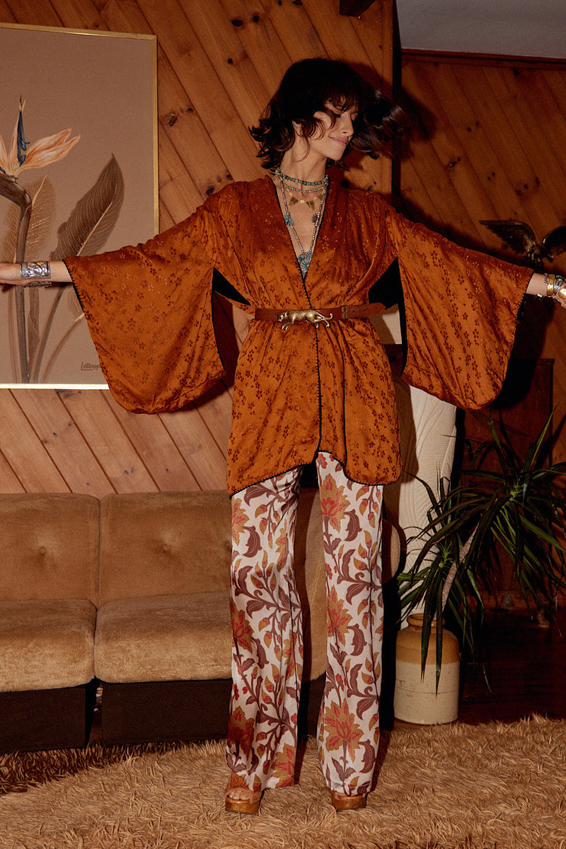 Jungle Fever Silk Jacquard Kimono - Chasing Unicorns