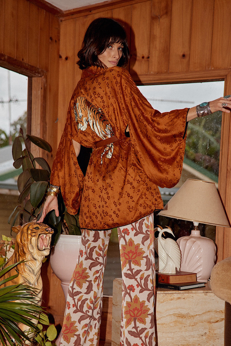 Jungle Fever Silk Jacquard Kimono - Chasing Unicorns