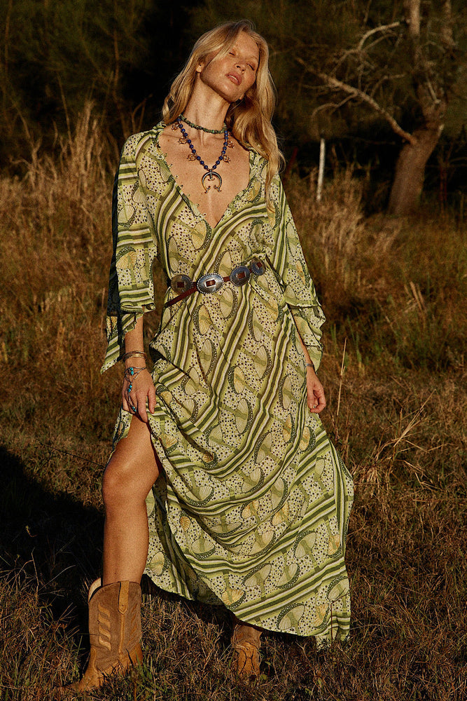 Just Dropped In Embroidered Maxi Kaftan Dress